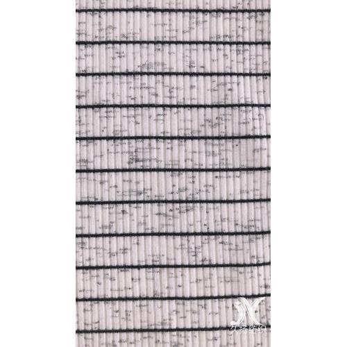 Black White Stripe Rib Knit Fabric