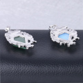 Silver Alloy Natural Faceted Diamond Gemstone Mirror Pendant