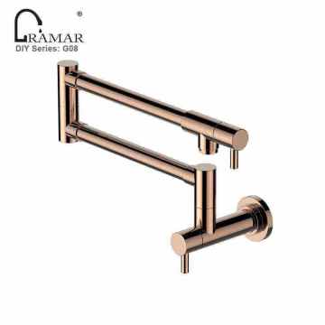 Industrial Brass Black 2 Way Folding Spout Wall-Mounted Kitchen Sink Tap Wholesalers