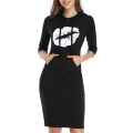 Women Long Sleeve Print Hoodie Dress