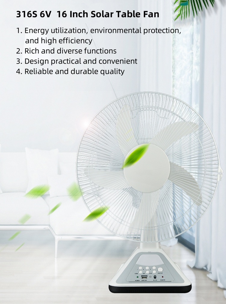 Ce Fcc Certified 16 Inch Solar Powered Rechargeable Cooling Fan With ...