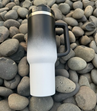 Laser Engraved 40oz Tumbler with Handle, Lid, and Straw