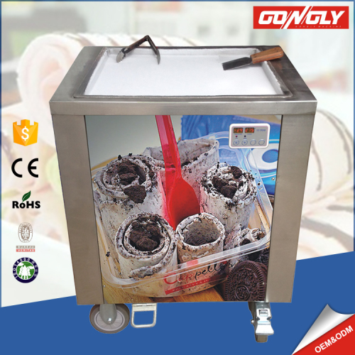 Highly-efficient thailand rolled square pan fried ice cream machine for wholesale