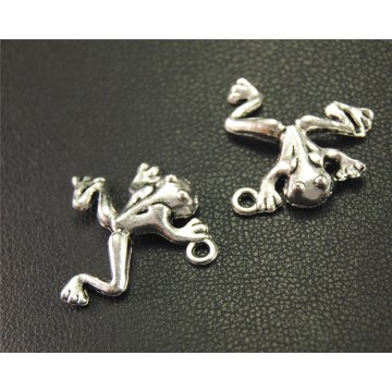 35pcs Silver Color Frog Charm Pendant DIY Necklace Bracelet Bangle Findings 18mm A1919