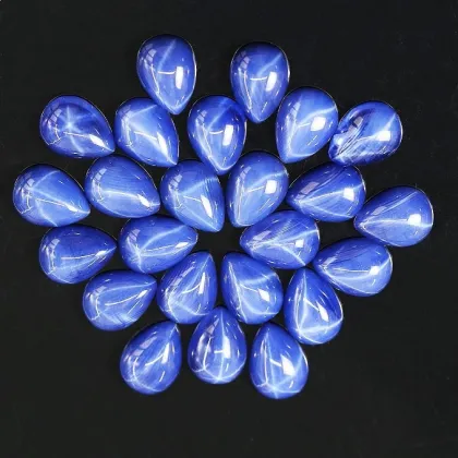 Starlight Sapphire Water Drop Ring Face Starlight Gemstone