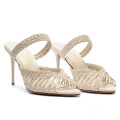 ODM Artisanal Peep-Toe Woven High Heel Sandals