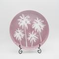 Prave de impressão rosa porcelana conjunto de utensílios de jantar de cerâmica