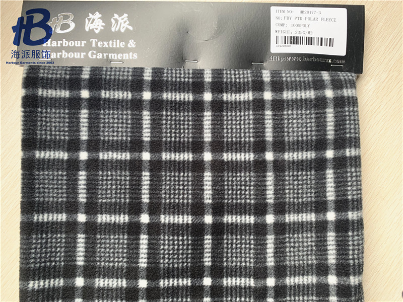 Printed check polar fleece 