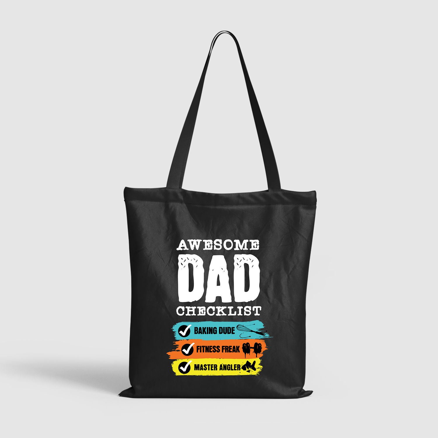 Awesome Dad Checklist Canvas Tote Bag