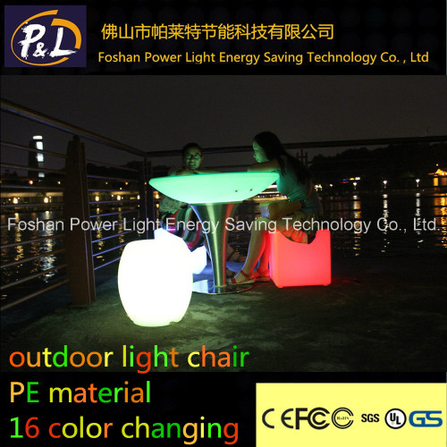 LED encendido silla cuadrado al aire libre