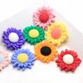 Kawaii Colorful Sunflower 34mm Resin Flatback Cabochon Scrapbooking For Phone Craft