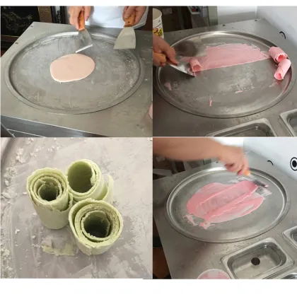 Thai Table Top Ice Roll and Cold Stone Ice Cream Machine for Fried Ice Cream Rolls