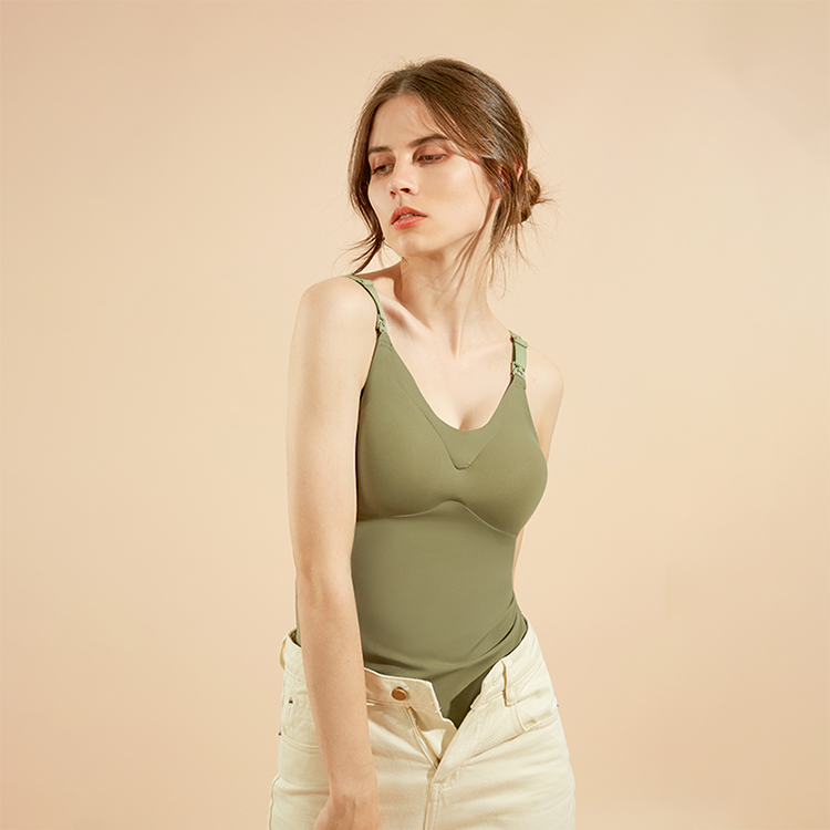 Comfy Spandex Mulheres Grávidas Tanque de Enfermagem Tops Sem Fio