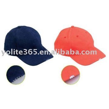100% Cotton Men's Baseball Cap with LED Light Inside Logo ,led cap,blinking cap,led rion clip