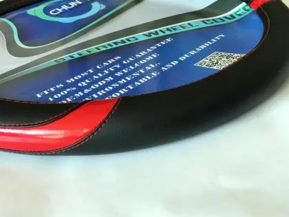Leather wrap car steering wheel cover