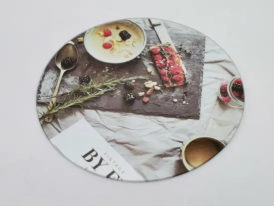 different sizes round tempered glass cutting board