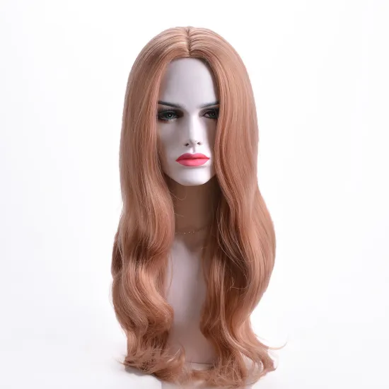 Aishili wholesale coffee color long natural wave remy hair synthetic hair wigs for black women