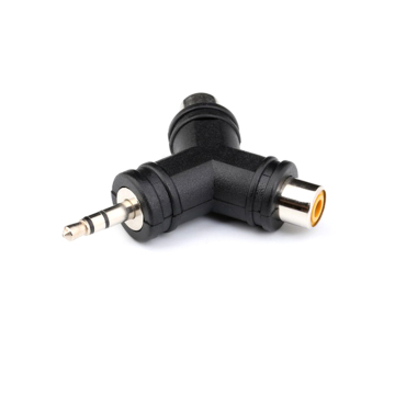Nickel Plated 3.5mm Mono Plug to Dual RCA Jacks Y Type Adapter