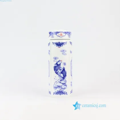 RZNU01-ABC Blue and White Porcelain Thermos Tea Cup