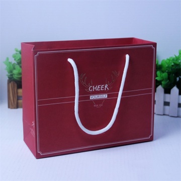 Elegant texture paper bag box with string handles