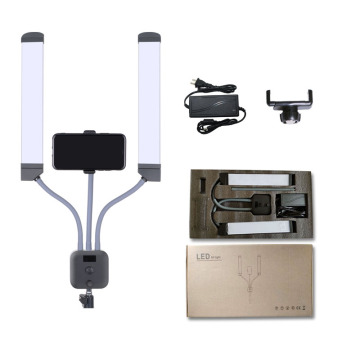 Double arms makeup ring light for stick stand