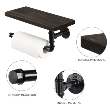 Wall Mounted Bathroom Paper Holder with Towel Bar