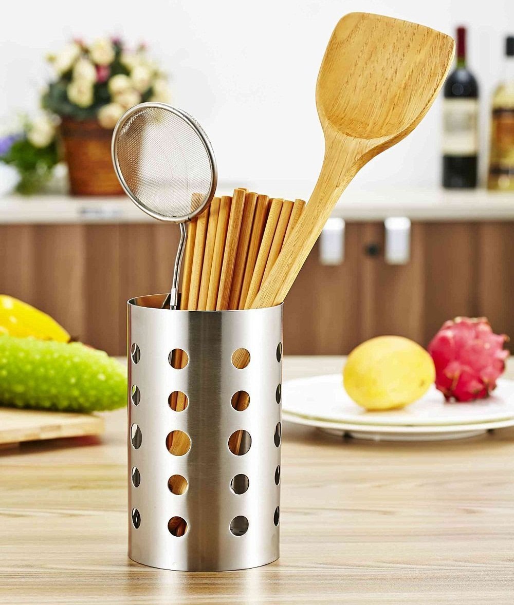 Stainless Steel Cooking Silverware Storage Stand