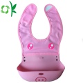 New Products Custom Double Material Silicon Baby Bibs