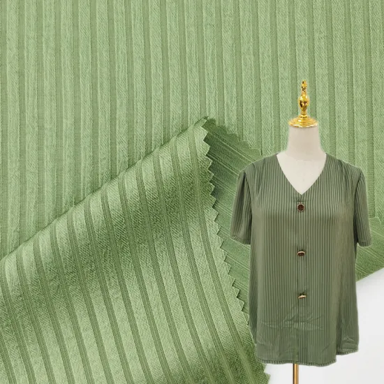 Silk Plain Dyed Jacquard Stripe Fabric for Pajamas