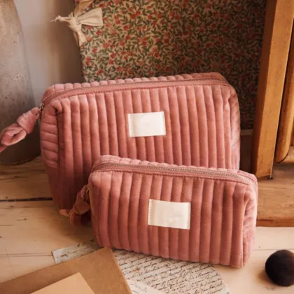 Novation Multi-Color Luxury Velvet Makeup Bag for Women