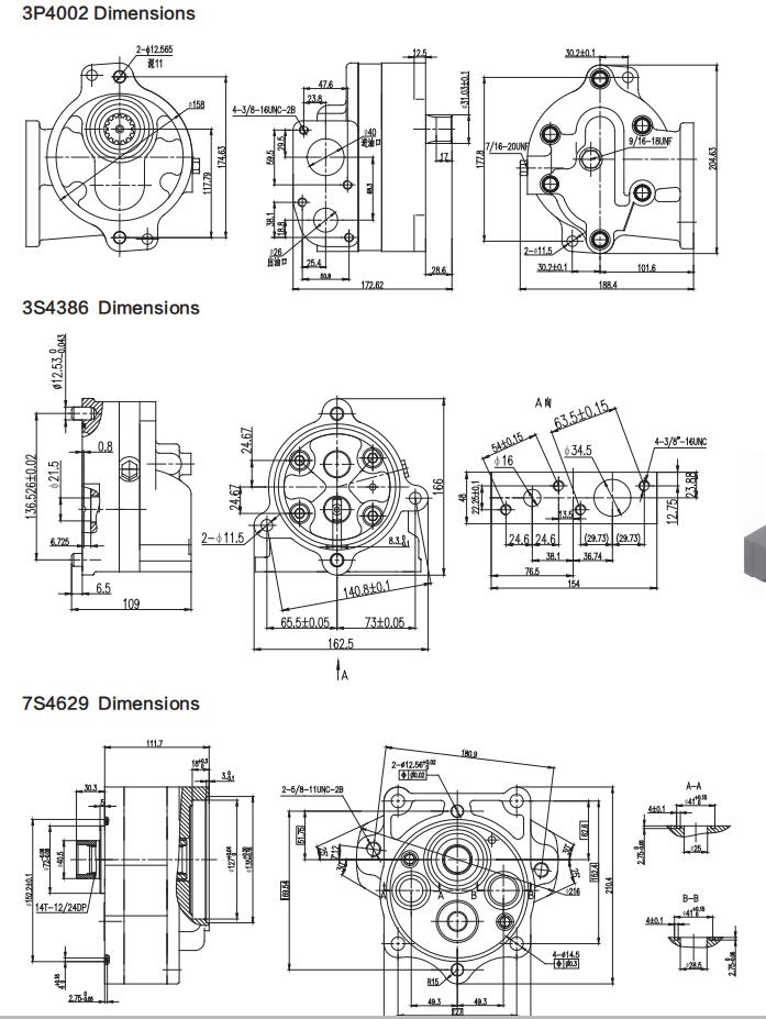 Cat pumps Dimensions-1