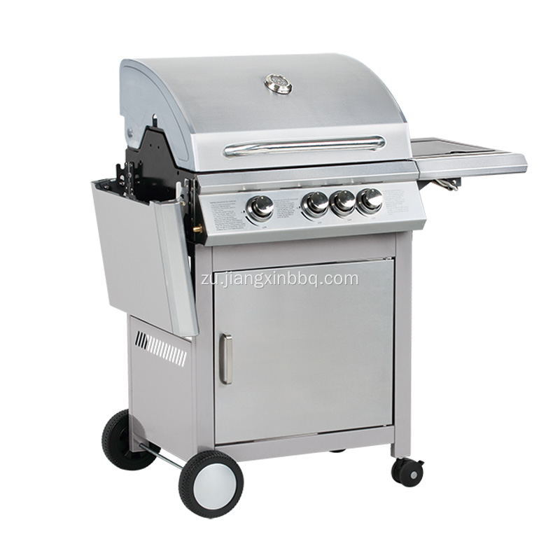 3 Burner Gas Grill With Folding Side Table