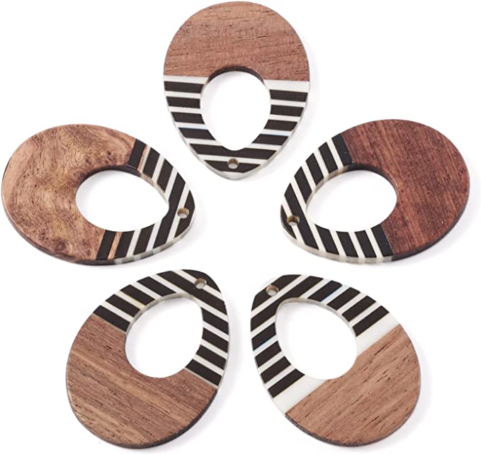 Fishewelry Resin Pendants Pendants Pendientes de madera Entermos