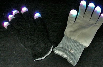 LED gloves/black led gloves with white finger /multi-color led gloves /party gloves /cheaper gloves