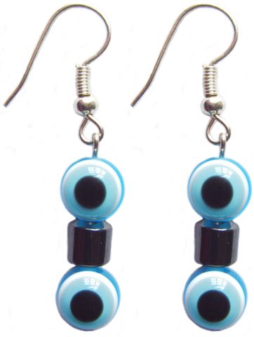 Boucle d&#39;oreille hématite avec crochet argent 925 Skyblue