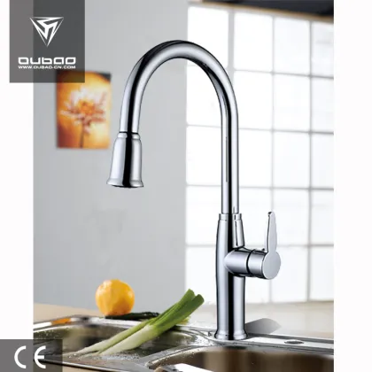 Deck Mounted Flexible Kitchen Faucet with Spray Head