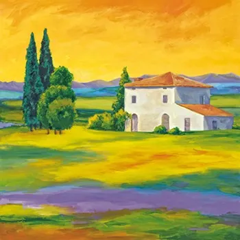 Diy digital acrylic paintings on canvas Garden and House