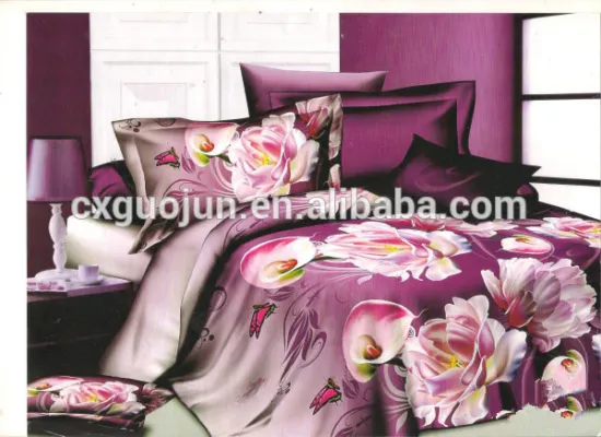 new degsin 3d printed 100% polyester fabric bedsheet indian