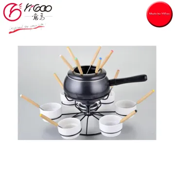102259 chocolate fondue pot with ceramic bowl