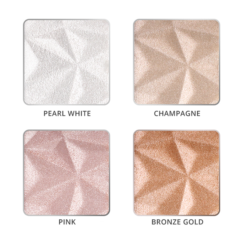Maquiagem Highlighter Powder Make-up Cosmetic Highlighter Makeup for Private Label Laser Silver Color Palette Custom Logo
