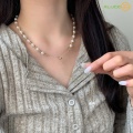 Elegant Freshwater Pearl Necklace with Modern Design