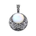 Opal 20MM Cabochon Alloy Gemstone Pendant