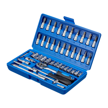 46 Pcs Car Repair Tool Kit Set with Impact Socket and Ratchet