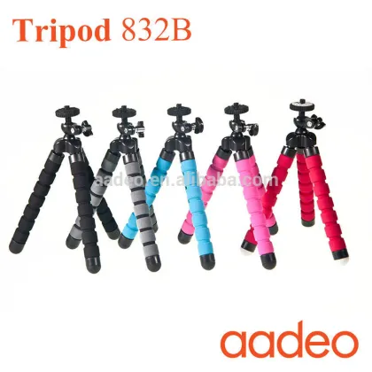 Octopus style Portable Adjustable Tripod Stand with Retractable Holder for Apple iPhone Samsung Galaxy Flexible foam tripod