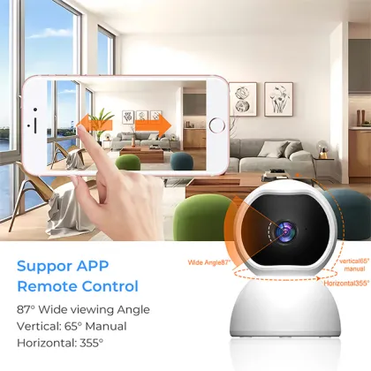 1080p WiFi PTZ Indoor Baby Monitor with Night Vision and Two-Way Audio