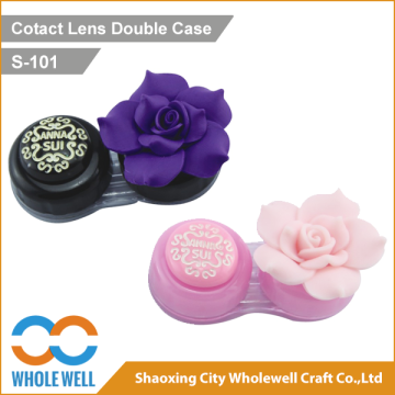 Contact Lens double Case, contact lens double box, love rose contact lens double case