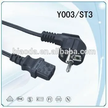European power supply cord, extension lead, electric cable