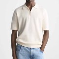 Pullover lengan pendek 1/4-zip sweater shirt
