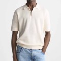 Pelover de manga corto 1/4 zip suéter polo camisa