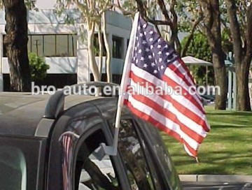 Hot sell cheap polyester side window plastic car window flag poles